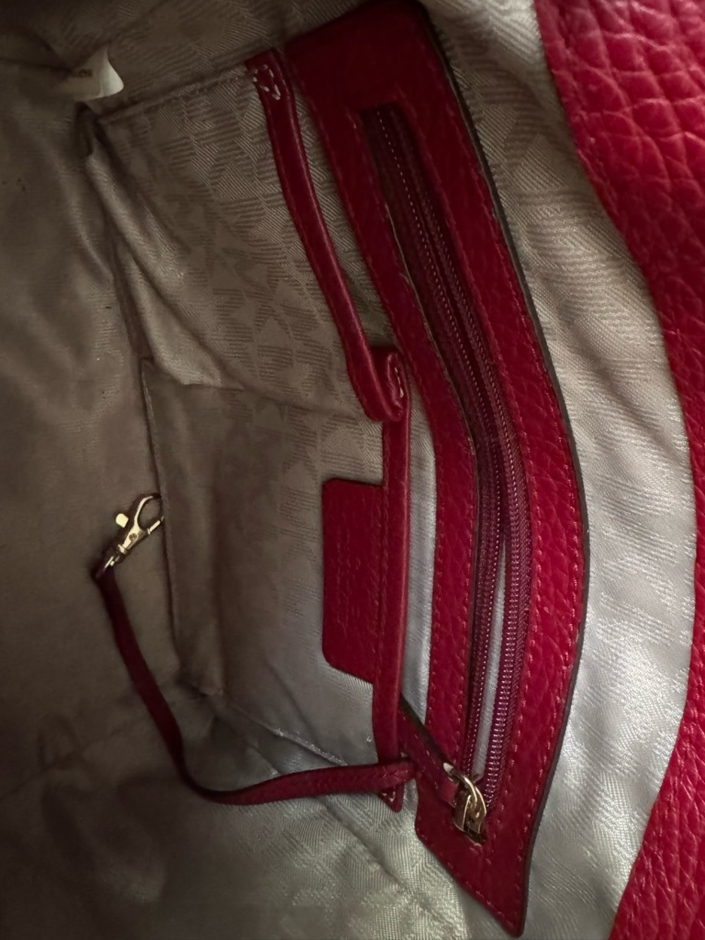 Michael Kors Selby Red Pebbled Leather Satchel with Gold Hardware - Picture 14 of 14